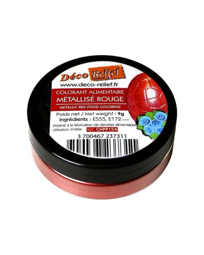 Colorant métallisé rouge (9gr) Déco Relief