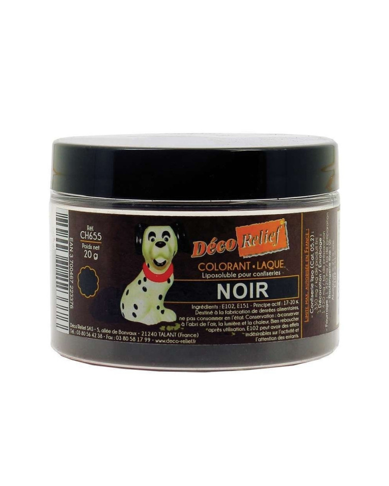 Colorant laqué NOIR 20g Déco relief