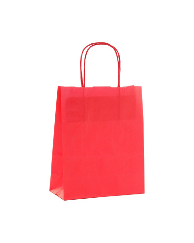 Sac cabas papier kraft rouge x 50