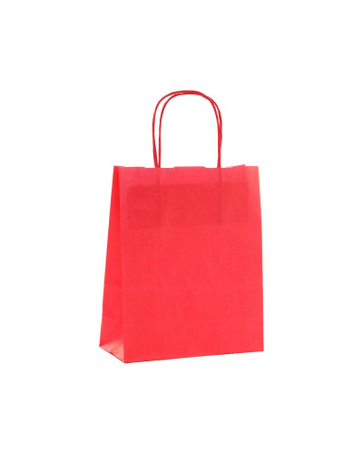 Sac cabas papier kraft rouge grand modèle