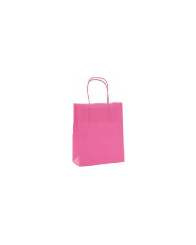 Sac cabas papier kraft FUCHSIA petit modèle