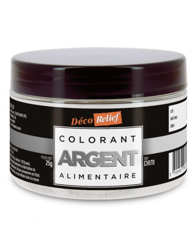 Colorant métallisé argent Déco Relief (25gr)