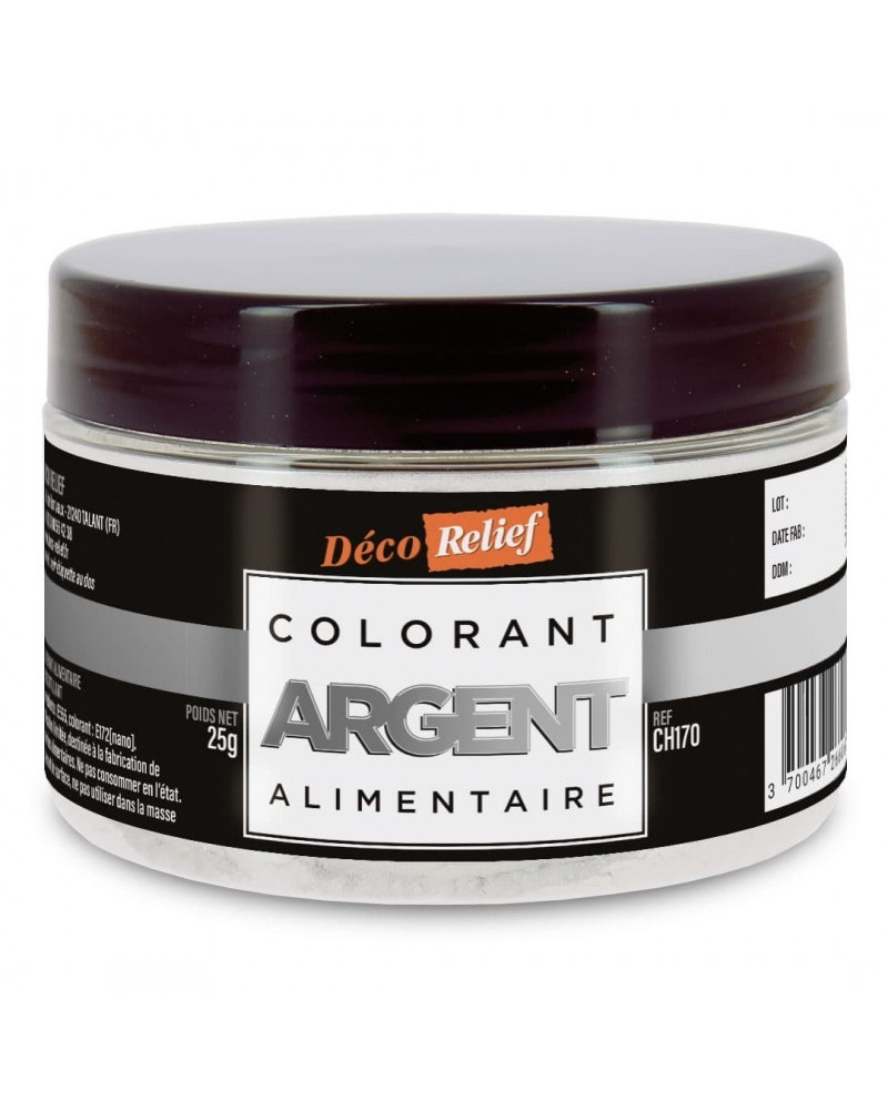 Colorant métallisé argent Déco Relief (25gr)