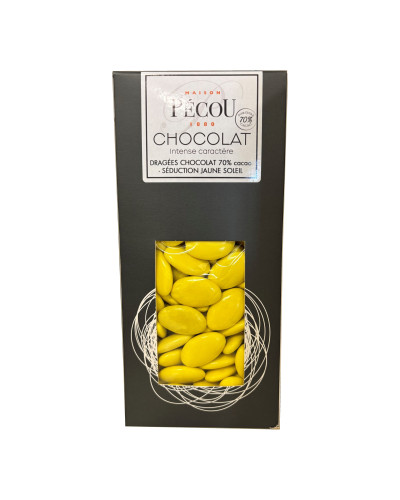 Dragées chocolat jaune soleil