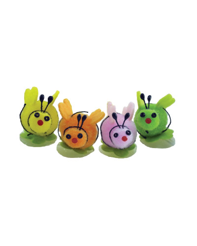 24 abeilles multicolores peluche