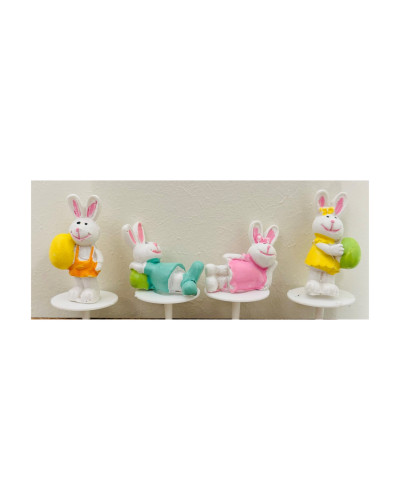 48 lapins avec oeuf aux couleurs assorties