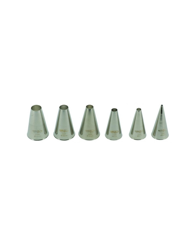 Lot 6 douilles unies en inox
