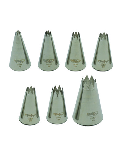 Lot 6 douilles cannelées en inox
