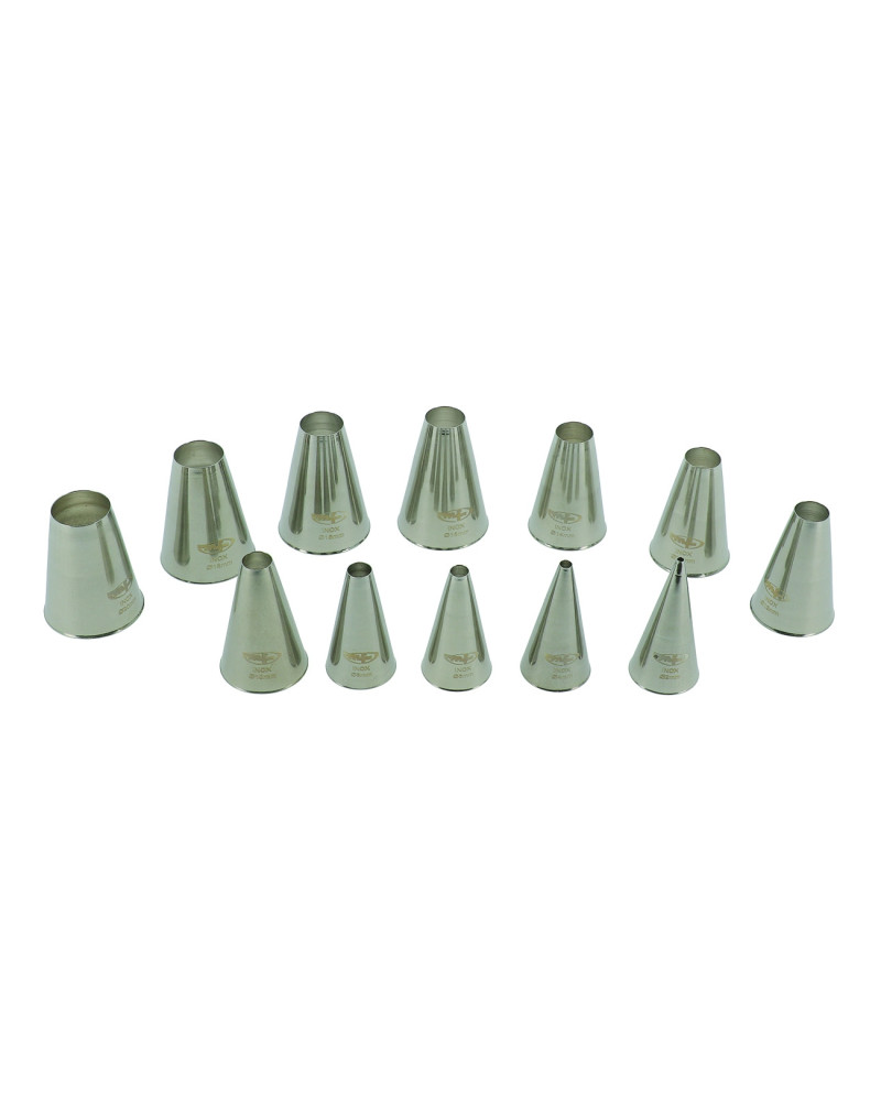 Boite 12 douilles unies inox