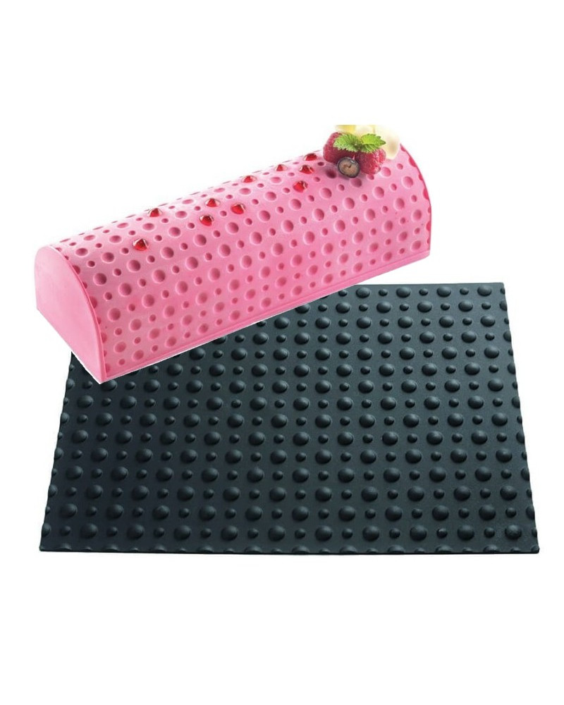 Tapis décor de bûche à pois