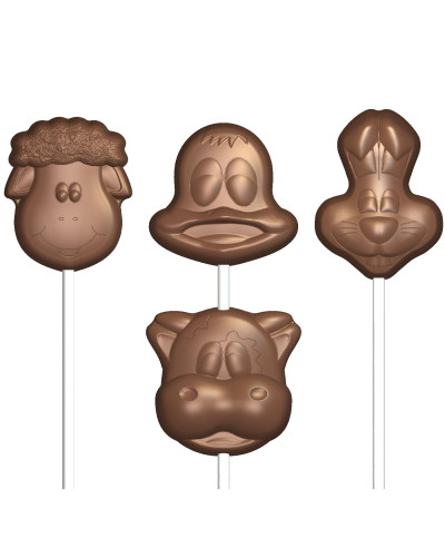 Moule pour sucette en chocolat animaux de la ferme
