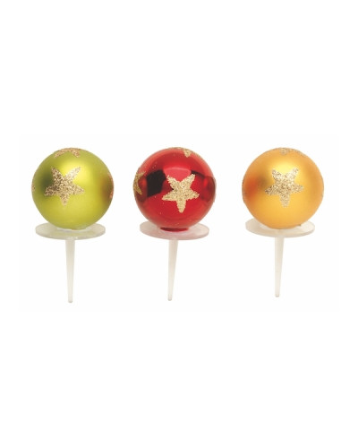 48 boules de Noël sur dorées pique