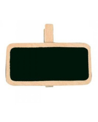 6 Ardoises sur pince rectangle ivoire 2x4 cm