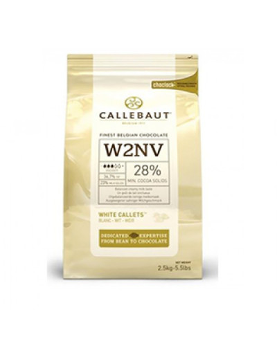 Chocolat couverture blanc W2NV Callebaut 28% cacao pistoles 2,5kg