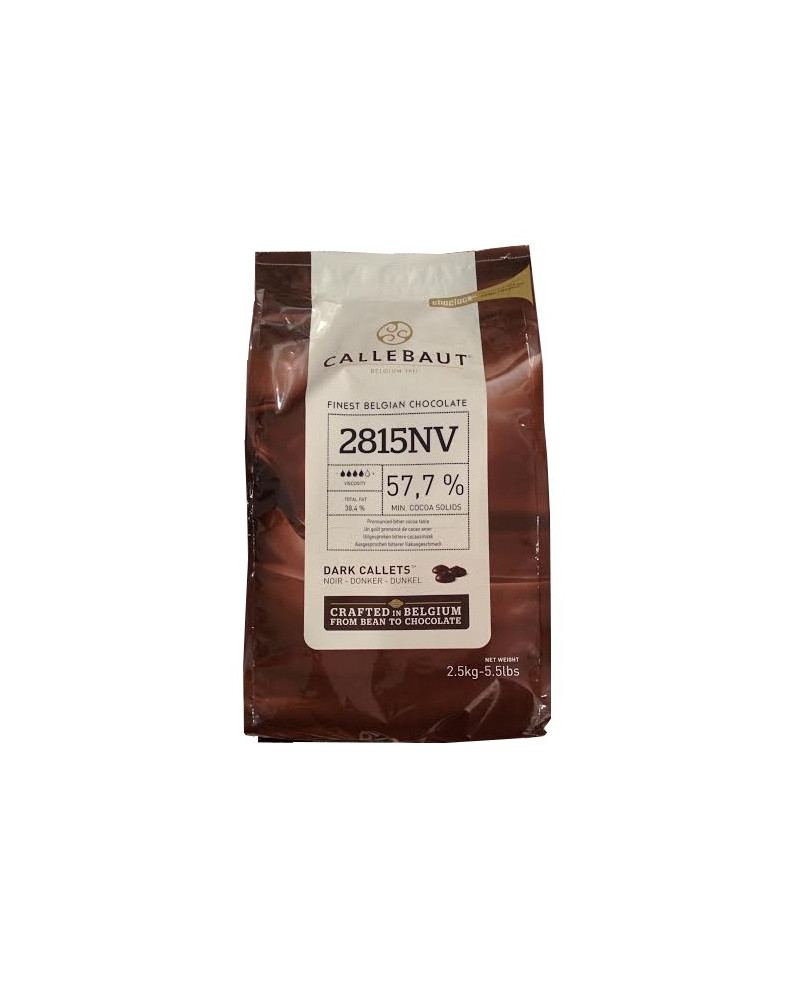 Chocolat couverture noir 2815NV Callebaut 57% cacao pistoles 2,5kg